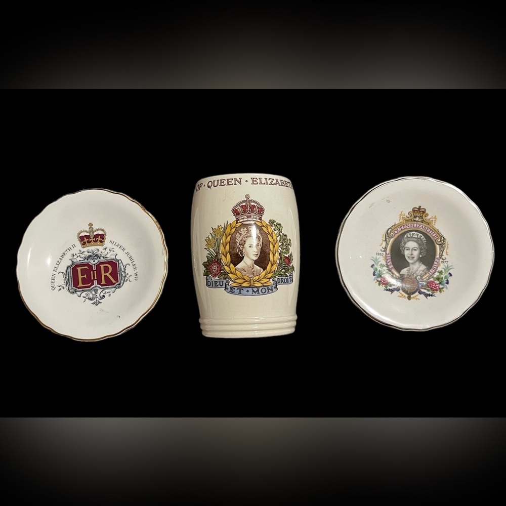 Lot of Queen Elizabeth II ceramic collectibles